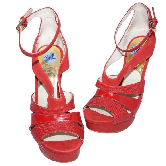 Michael Kors Red Suede Stiletto Pumps, Size 7 - Picture 7 of 11